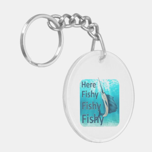 Funny here Fish Fishy Sailfish Sleutelhanger (Voorkant Links)