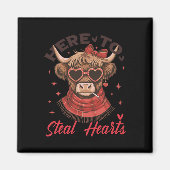 Funny Here To Steal Hearts Valentine’s Day Cow Cut Magneet (Voorkant)