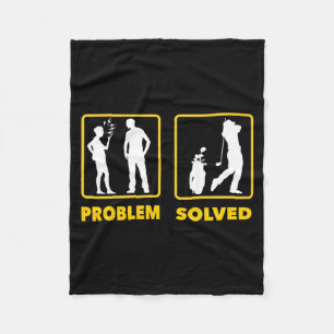 Funny herenprobleem opgelost golfshirt heren golfe fleece deken