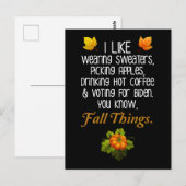 Funny Herfst 2024 november Verkiezingen Pro-Biden Briefkaart (Voorkant / Achterkant)