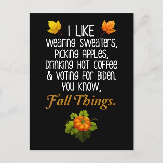 Funny Herfst 2024 november Verkiezingen Pro-Biden Briefkaart (Voorkant)
