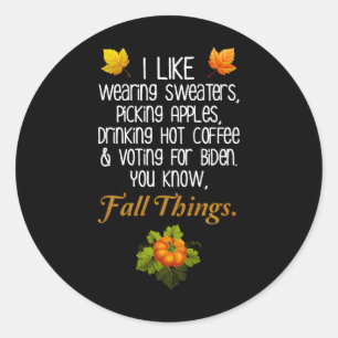 Funny Herfst 2024 november Verkiezingen Pro-Biden Ronde Sticker