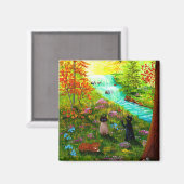 Funny Herfst Cat Creationarts Magneet (Voorkant / Achterkant)