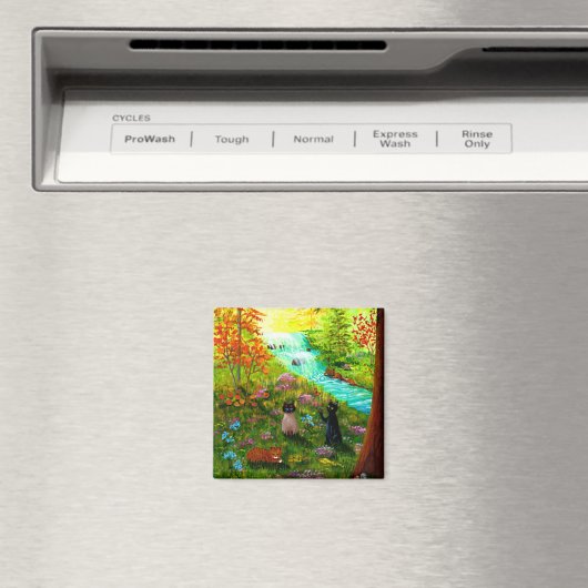 Funny Herfst Cat Creationarts Magneet (Insitu (Vaatwasser))