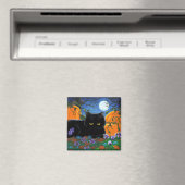 Funny Herfst Cats Moon Creationarts Magneet (Insitu (Vaatwasser))