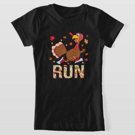 Funny Herfst Gezegden Thanksgiving Trot Run Turkij T-shirt (Laagn)