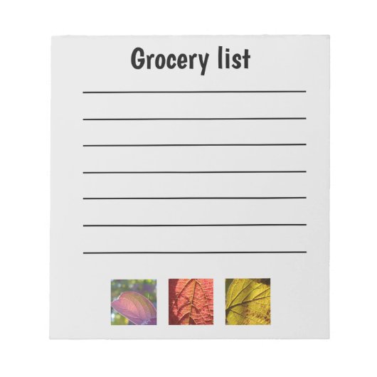 Funny Herfst Grocery List Notitieblok (Voorkant)