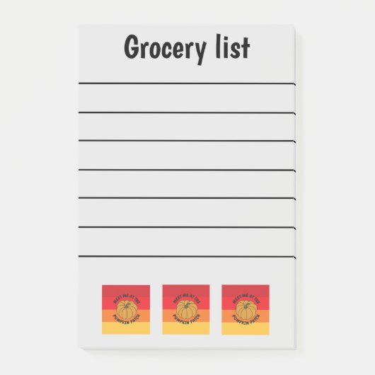 Funny Herfst Grocery List Post-it® Notes (Voorkant)