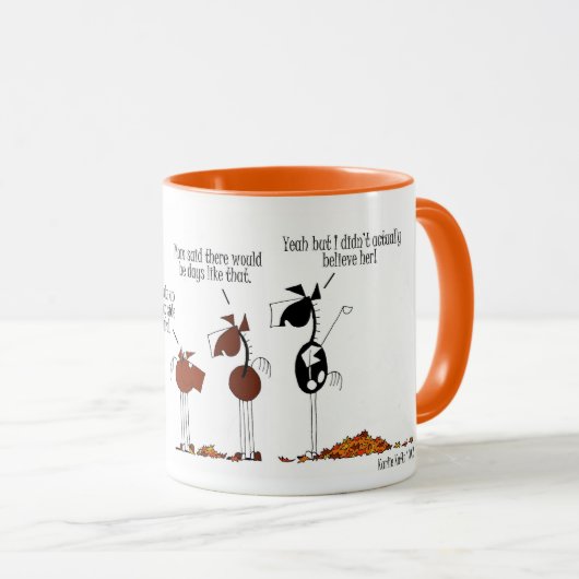 Funny Herfst Horse Cartoon Mok (Voorkant rechts)