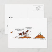 Funny Herfst Season Horse & Butterfly Cartoon Briefkaart (Voorkant / Achterkant)