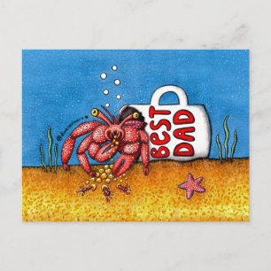 Funny Hermit Crab Vaderdag Beste vader Briefkaart