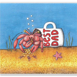 Funny Hermit Crab Vaderdag Beste vader Sticker