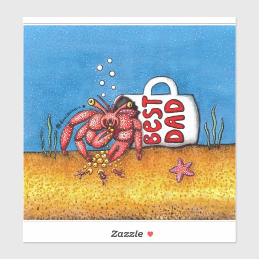 Funny Hermit Crab Vaderdag Beste vader Sticker (Vel)