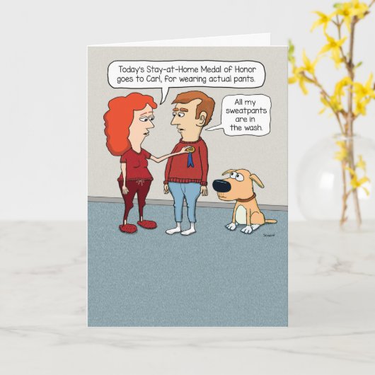 Funny Hero voor het dragen van mieren Kaart (Gele Bloem)