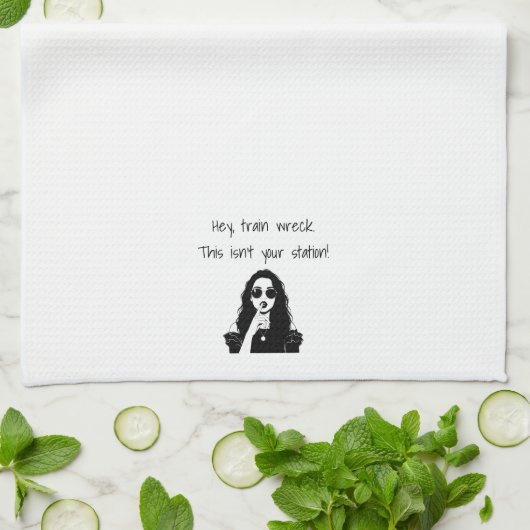 Funny Hey, Train Wreck This Isn't Your Station  Theedoek (Gevouwen)