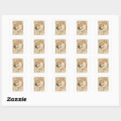 Funny "Hi Babe" Winking Shiba Inu Valentine's Art Vierkante Sticker (Vel)