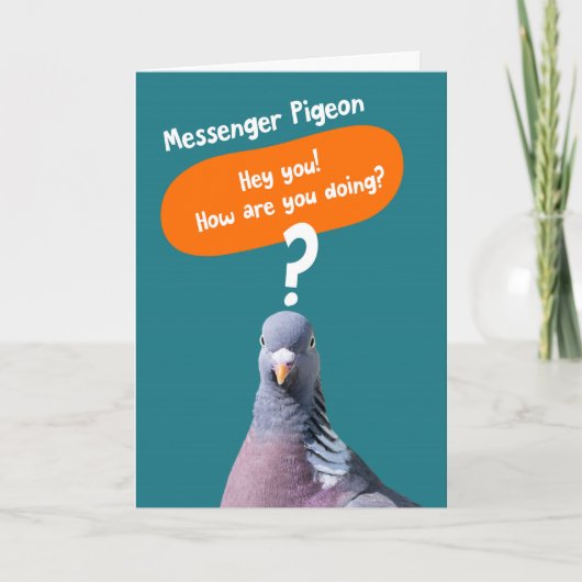 Funny Hi Hallo Kaart Messenger Pigeon (Voorkant)