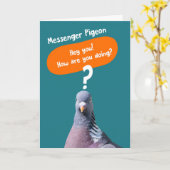 Funny Hi Hallo Kaart Messenger Pigeon (Gele Bloem)