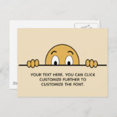 Funny Hiding Face voegt Jouw tekst toe Briefkaart (Voorkant / Achterkant)