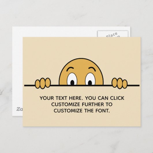 Funny Hiding Face voegt Jouw tekst toe Briefkaart (Voorkant / Achterkant)