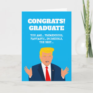 Funny High School Afstuderen 2022 Trump cartoon Kaart