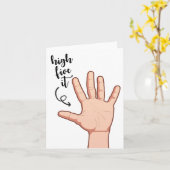 Funny High Vijf illustreerde handfelicitaties Kaart (Gele Bloem)