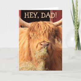 Funny Highland Cattle Vaderdag Feestdagen Kaart
