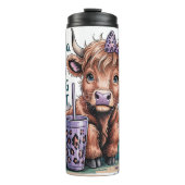 Funny Highland Cow Thermosbeker (Voorkant)