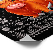 Funny Highland Cow Ugly Christmas Sweater Santa Xm Poster (Hoek)