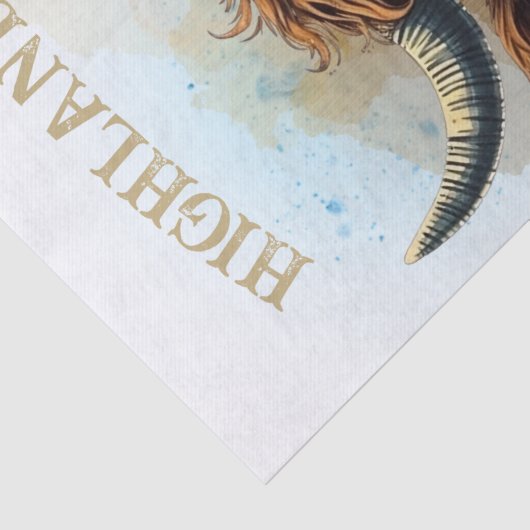 Funny Highland Koe die zonnebrillen draagt Tissuepapier (Detail)