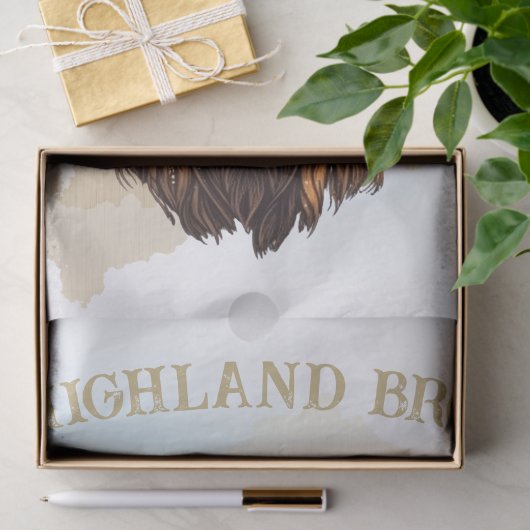 Funny Highland Koe die zonnebrillen draagt Tissuepapier (Geschenk)