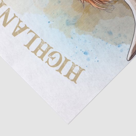 Funny Highland Koe die zonnebrillen draagt Tissuepapier (Detail)