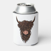 Funny Highland Koe Head Blikjeskoeler (Blikje Achterkant)