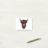 Funny Highland Koe Head Post-it® Notes (Op bureau)