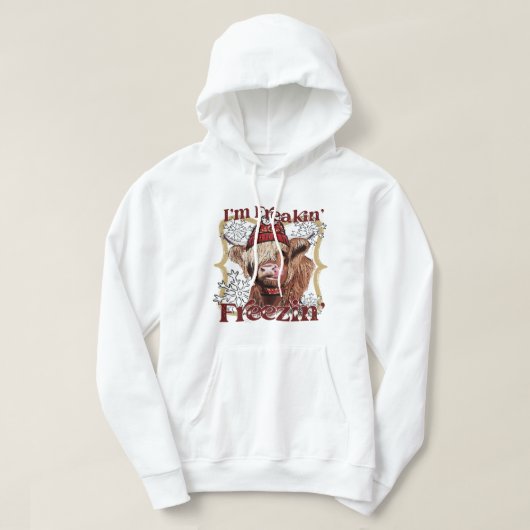 Funny Highland Koe Im Freaking Freezing Western Ch Hoodie (Design voorkant)