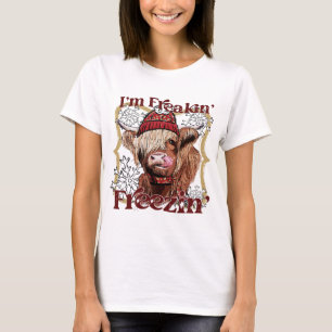 Funny Highland Koe Im Freaking Freezing Western Ch T-shirt