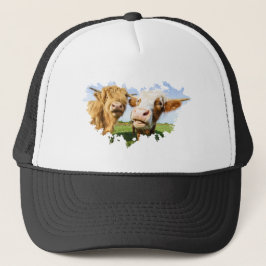 Funny Highland Koeien Trucker Pet