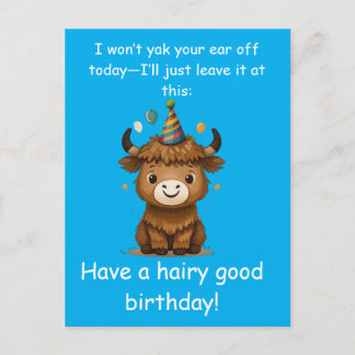 Funny Highland Yak: Hairy Good Birthday Puns Briefkaart