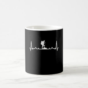 Funny Hiking Hike Gift Hiker Heartbeat Koffiemok