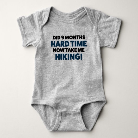 Funny Hiking Jersey Bodysuit aan Baby (Voorkant)