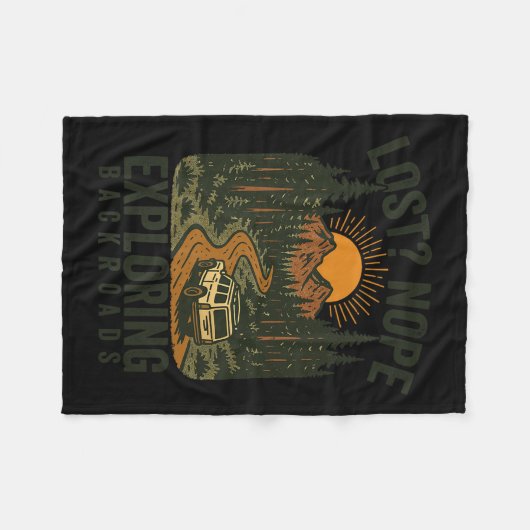 Funny Hiking Lost_ Nope Exploring Backroads Humor  Fleece Deken (Voorkant (Horizontaal))