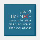 Funny Hiking Over Math Humor Mountains Vs Equation Magneet (Voorkant)