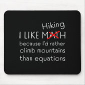Funny Hiking Over Math Humor Mountains Vs Equation Muismat (Voorkant)