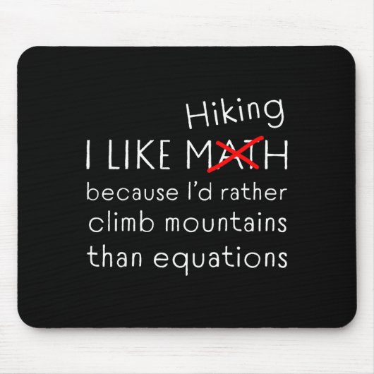 Funny Hiking Over Math Humor Mountains Vs Equation Muismat (Voorkant)