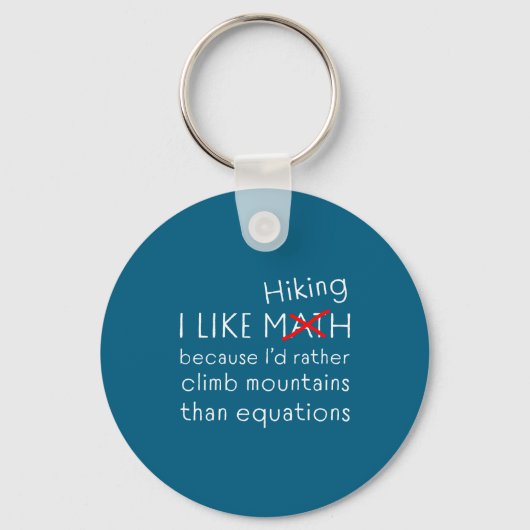 Funny Hiking Over Math Humor Mountains Vs Equation Sleutelhanger (Voorkant)