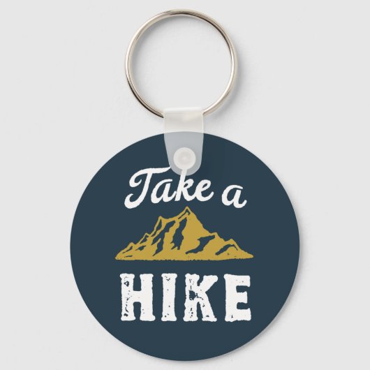 Funny Hiking Pun Hiker neemt een Hike Retro aan Sleutelhanger (Voorkant)
