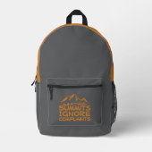 Funny Hiking Quote Mountain Trail  gray Backpack Bedrukte Rugzak (Voorkant)