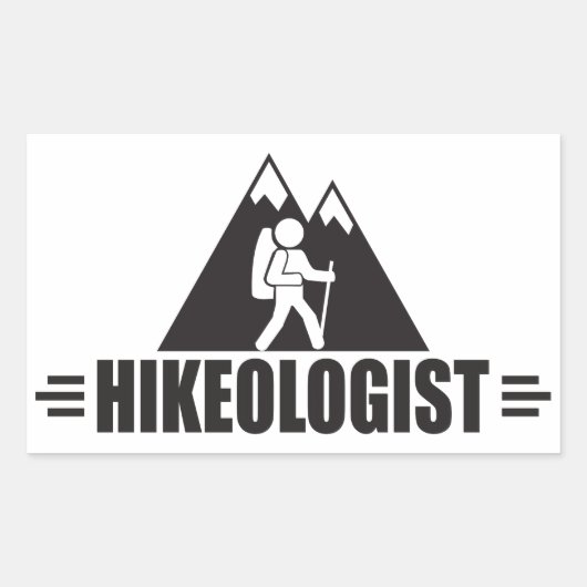 Funny Hiking Rechthoekige Sticker (Voorkant)