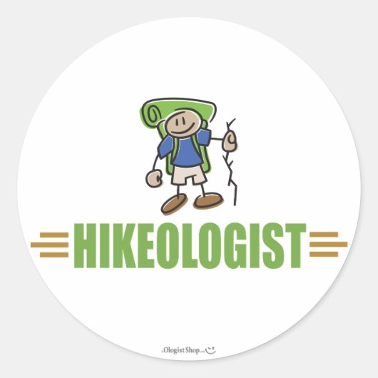 Funny Hiking Ronde Sticker (Voorkant)