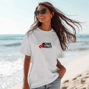 Funny Hiking Shirt Geen Signaal Geen Probleem rood
